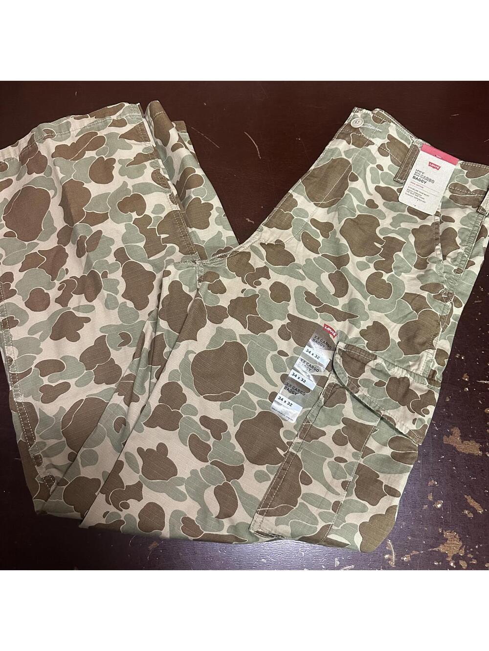 Levi's XX Cargo Pants Mens 34 x 30 or 36 x 30 Baggy Camo Utility Military NWT